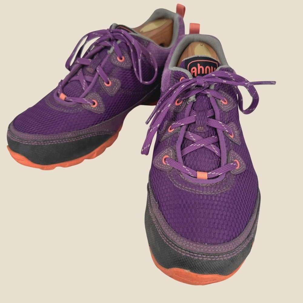 Ahnu Sugarpine Hiking Shoes Women 7.5 Purple Orange Vibram Numentum Trail Mesh